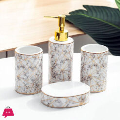4-Piece Ceramic Bthroom Accessories Set Marbling