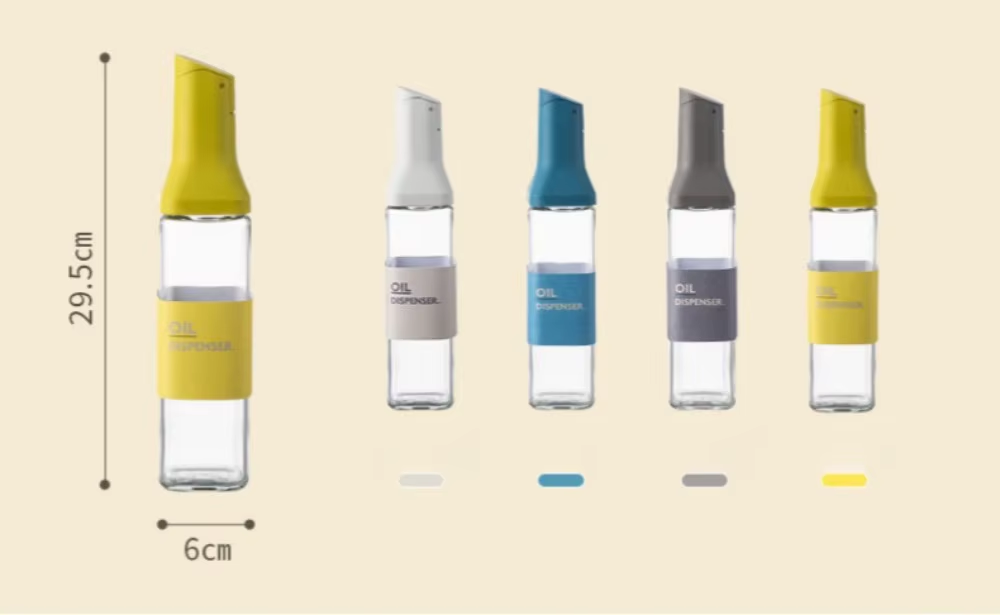 500Ml Sauce Dispenser Glass Oil Bottle Gravity Openning Oil Bottle