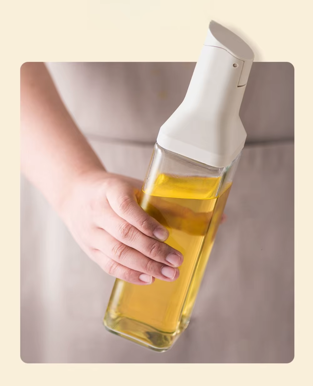 500Ml Sauce Dispenser Glass Oil Bottle Gravity Openning Oil Bottle