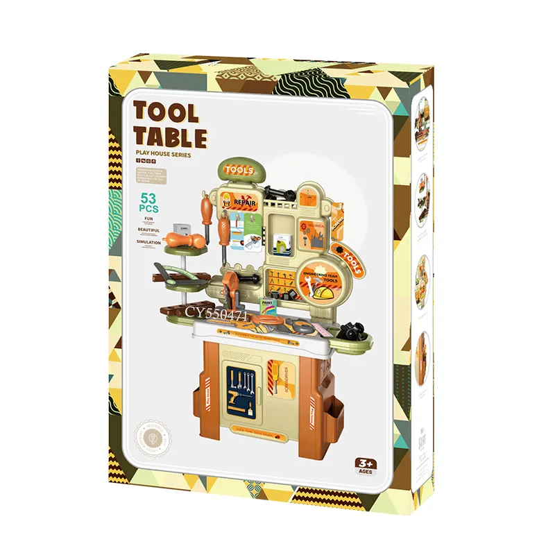 53 Pieces Tool Workbench Toy Pretend Play Kids Tool Bench Toys Set For Boys