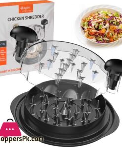 Upgrate Chicken Shredder 108Chicken Shredder Tool Twist With Transparent Lid Ergonomic Handle And Anti Slip Base Dishwasher Safe Cleaning Brush Heat Resistant Black