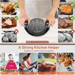 Upgrate Chicken Shredder 108Chicken Shredder Tool Twist With Transparent Lid Ergonomic Handle And Anti Slip Base Dishwasher Safe Cleaning Brush Heat Resistant Black