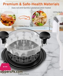 Upgrate Chicken Shredder 108Chicken Shredder Tool Twist With Transparent Lid Ergonomic Handle And Anti Slip Base Dishwasher Safe Cleaning Brush Heat Resistant Black