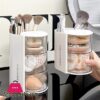 Clear Cosmetic Storage Box Makeup Powder Puff Shelf Holder