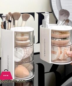 Clear Cosmetic Storage Box Makeup Powder Puff Shelf Holder