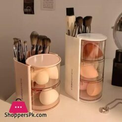 Clear Cosmetic Storage Box Makeup Powder Puff Shelf Holder