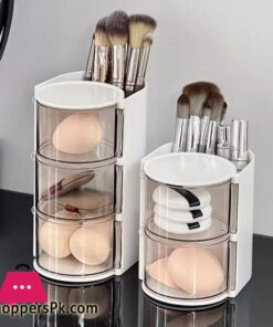 Clear Cosmetic Storage Box Makeup Powder Puff Shelf Holder 11 Clear Cosmetic Storage Box Makeup Powder Puff Shelf Holder - Image 4