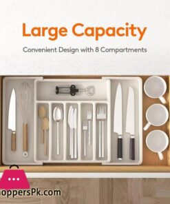 Extended Cutlery Utensil Tray Adjustable Cutlery Holder
