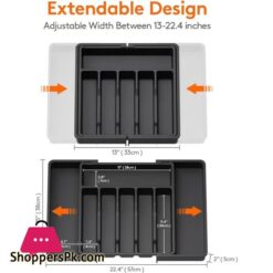 Extended Cutlery Utensil Tray Adjustable Cutlery Holder