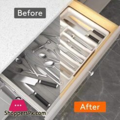 Extended Cutlery Utensil Tray Adjustable Cutlery Holder