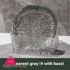 Light Luxury Plastic Plates Fruit Snacks Dried 8 Plate With Stand