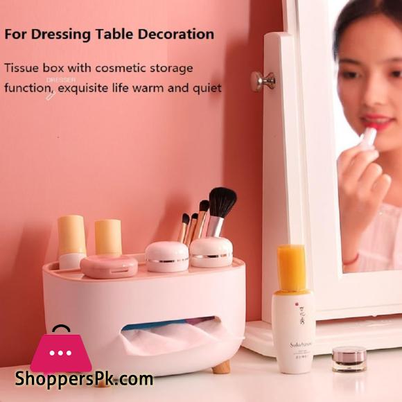 Multifunctional Eco Tissue Box Cover Holder With Storage Container 4 Multifunctional Tissue Box Cover Holder With Storage Container Living Room Remote Glasses Pen Pensile Dry Fruit And Mobile Storage Box Holder For Home Office Tissue Tray Multi