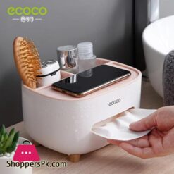 Multifunctional Eco Tissue Box Cover Holder With Storage Container 11 Multifunctional Tissue Box Cover Holder With Storage Container Living Room Remote Glasses Pen Pensile Dry Fruit And Mobile Storage Box Holder For Home Office Tissue Tray Multi
