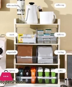 Tea Bag Shelf Organizer Coffee Pod Organizer Large Capacity Tea Bag Holder Two Layers - Image 3