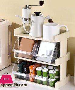 Tea Bag Shelf Organizer Coffee Pod Organizer Large Capacity Tea Bag Holder Two layers