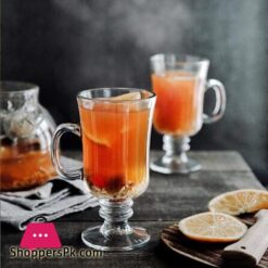 Volarium Irish Latte Coffee Cup With Handle Glass Mug Set Of 2