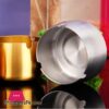 Windproof Ashtray Tabletop Round Stainless-Steel Cigarette Ashtray Set (Golden,Windproof) 9 CM