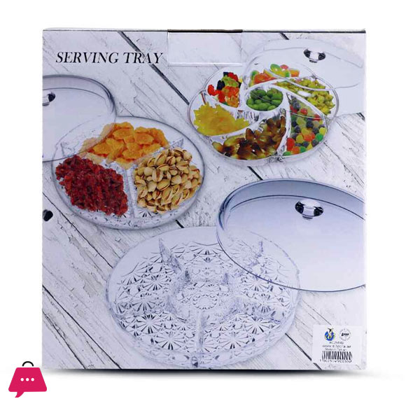 Acrylic Large 5 Section Dry Fruits Dish – 26Cm 5 Acrylic Large 5 Section Dry Fruits Dish – 26Cm - Image 3