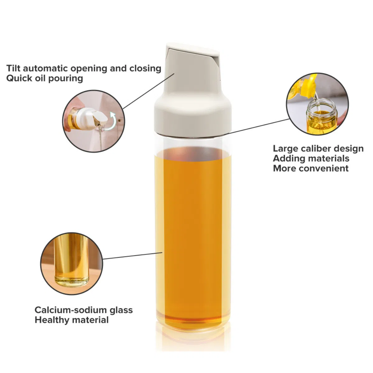 Auto On 510Ml Oil Dispenser Bottle Glass