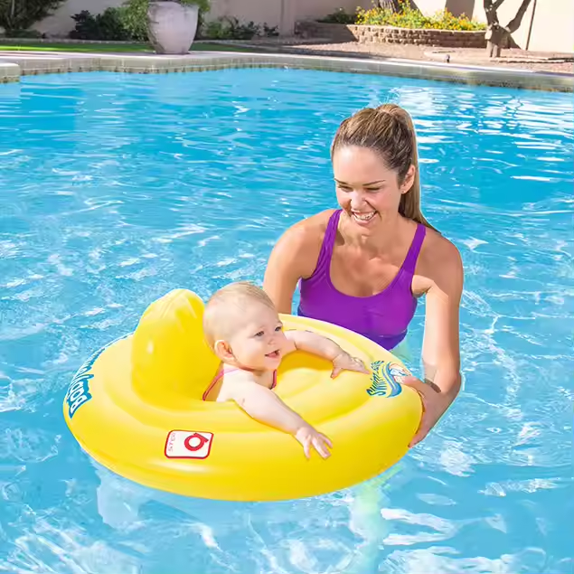 Bestway Inflatable Float Ring Yellow Color Swimming Baby Seat