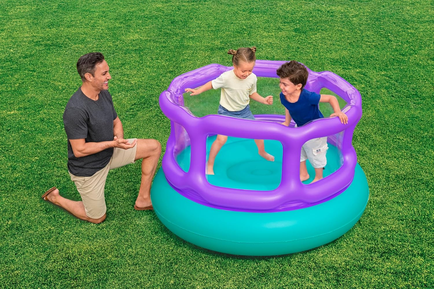 Bestway | Kids Laugh 'N Leap Kids Inflatable Bouncer, Bouncy Castle With Built-In Trampoline 60&Quot; X 33&Quot;