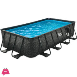 BESTWAY STEEL PRO POOL & SAND FILTER PUMP LADDER& COVER  24' X 12' X 52