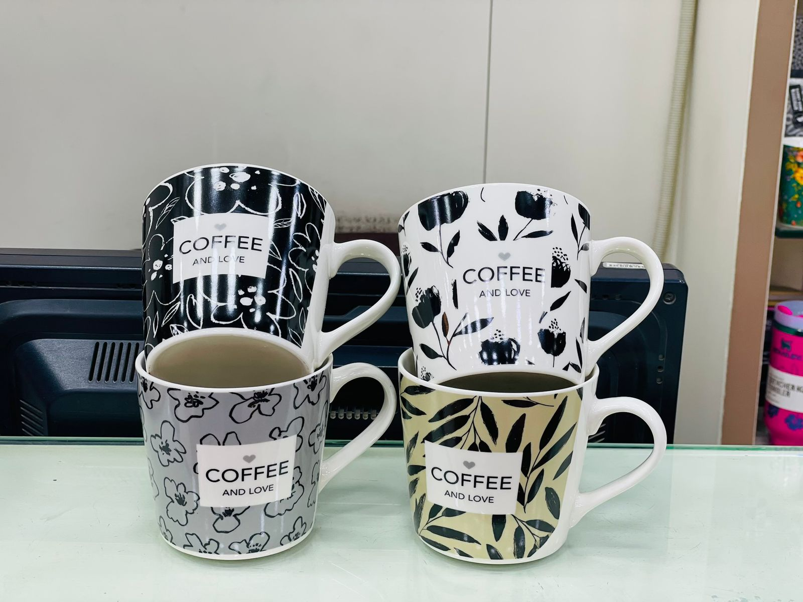 Bone China Tea Cups Coffee Mug With Coffee Printed - 1Pcs