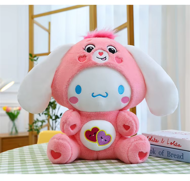Cartoon Care Bears Cross-Dressing Hello Kitty Big Plush Toy Rainbow Bear Plush Doll Bedroom Pillow Kid Birthday Gift