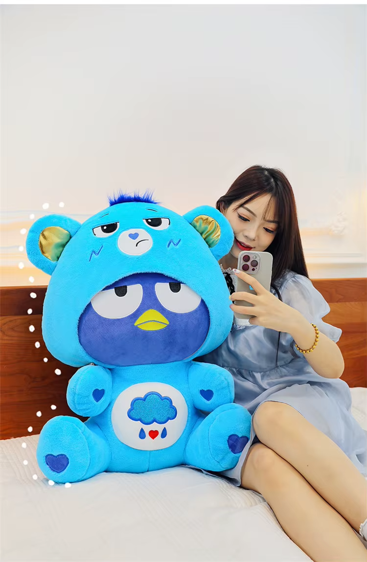 Cartoon Care Bears Cross-Dressing Hello Kitty Big Plush Toy Rainbow Bear Plush Doll Bedroom Pillow Kid Birthday Gift