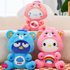 Cartoon Care Bears Cross-Dressing Hello Kitty Big Plush Toy Rainbow Bear Plush Doll Bedroom Pillow Kid Birthday Gift