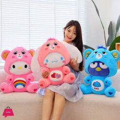 Cartoon Care Bears Cross-Dressing Hello Kitty Big Plush Toy Rainbow Bear Plush Doll Bedroom Pillow Kid Birthday Gift
