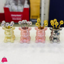 Cute Bear Stainless Steel Dessert Forks For Party Tasting Dessert Fruit Pickle Fruit Pick