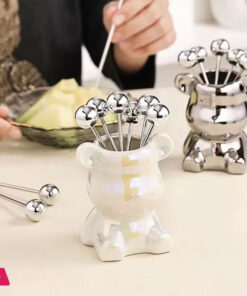 Cute Bear Stainless Steel Dessert Forks For Party Tasting Dessert Fruit Pickle Fruit Pick - Image 5