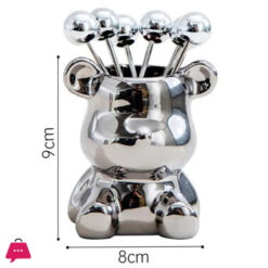Cute Bear Stainless Steel Dessert Forks For Party Tasting Dessert Fruit Pickle Fruit Pick