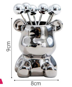 Cute Bear Stainless Steel Dessert Forks For Party Tasting Dessert Fruit Pickle Fruit Pick - Image 3