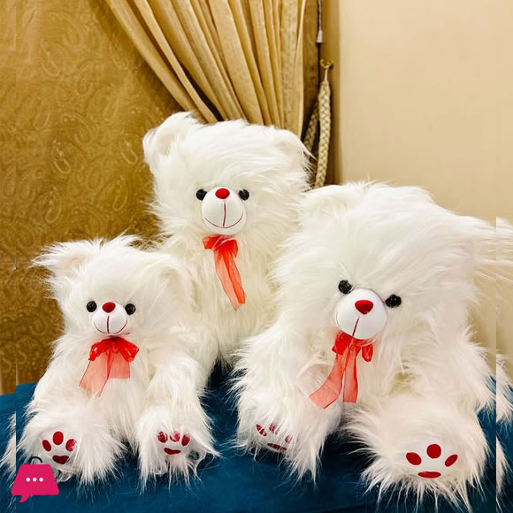 Cute Plush White Teddy Bear With Multi Dot 4 Cute Plush White Teddy Bear With Multi Dot - Image 2