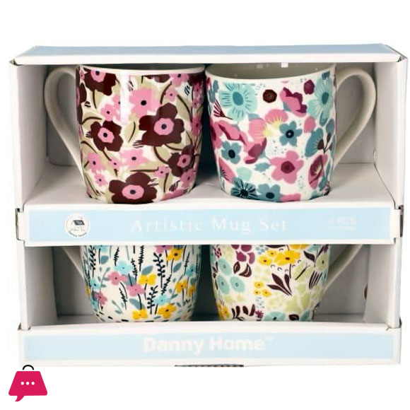 Danny Home 400Ml Artistic Mug Set Of 4 5 Danny Home 400Ml Artistic Mug Set Of 4 - Image 3