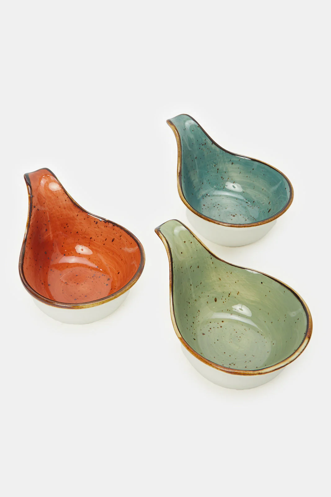 Danny Home Assorted Round Shape Small Dish Set With Handle (3 Piece)