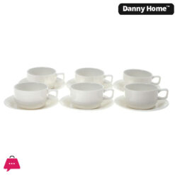 Danny Home Ceramic White 6 Cup And 6 Saucer 220Ml