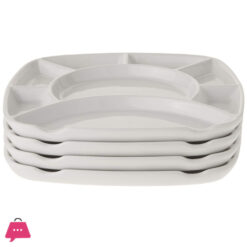 Danny Home ceramic 6 Compartment Snack Divider Tray  Set 9 Inch