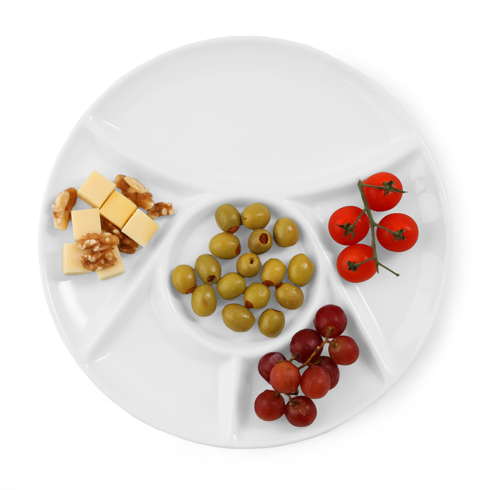 Danny Home Cramic 6 Compartment Snack Divider Tray 2 Pcs Set 9Inch