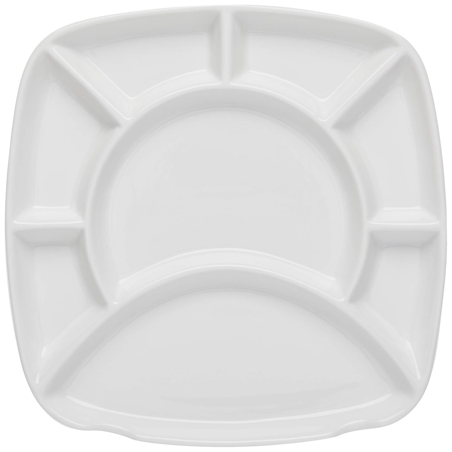 Danny Home Ceramic 6 Compartment Snack Divider Tray  Set 9 Inch