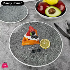 Danny Home Elegant Textures Porcelain Desert Plate 8 Inch
