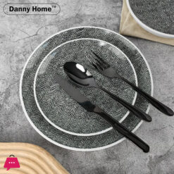 Danny Home Elegant Textures Porcelain Dinner Plate 10.5 Inch