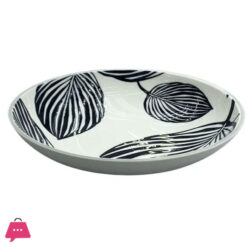Danny Home Fine Porcelain Black Leaf Deep Plate 8 Inch