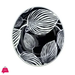 Danny Home Fine Porcelain Black Leaf Desert Plate 8 Inch