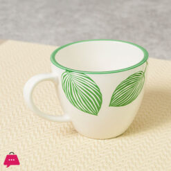 Danny Home Green Leaf Porcelain 200Ml Cup &Amp; Saucer Set Of 6