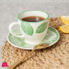 Danny Home Green Leaf Porcelain 200ml Cup & Saucer Set of 6