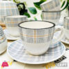 Danny Home Set Of 6 Cup &Amp; Saucer Checkered Design