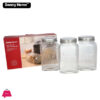 Danny Home Square Glass Storage Jars Lids Tea Coffee Sugar Jars Set Of 3